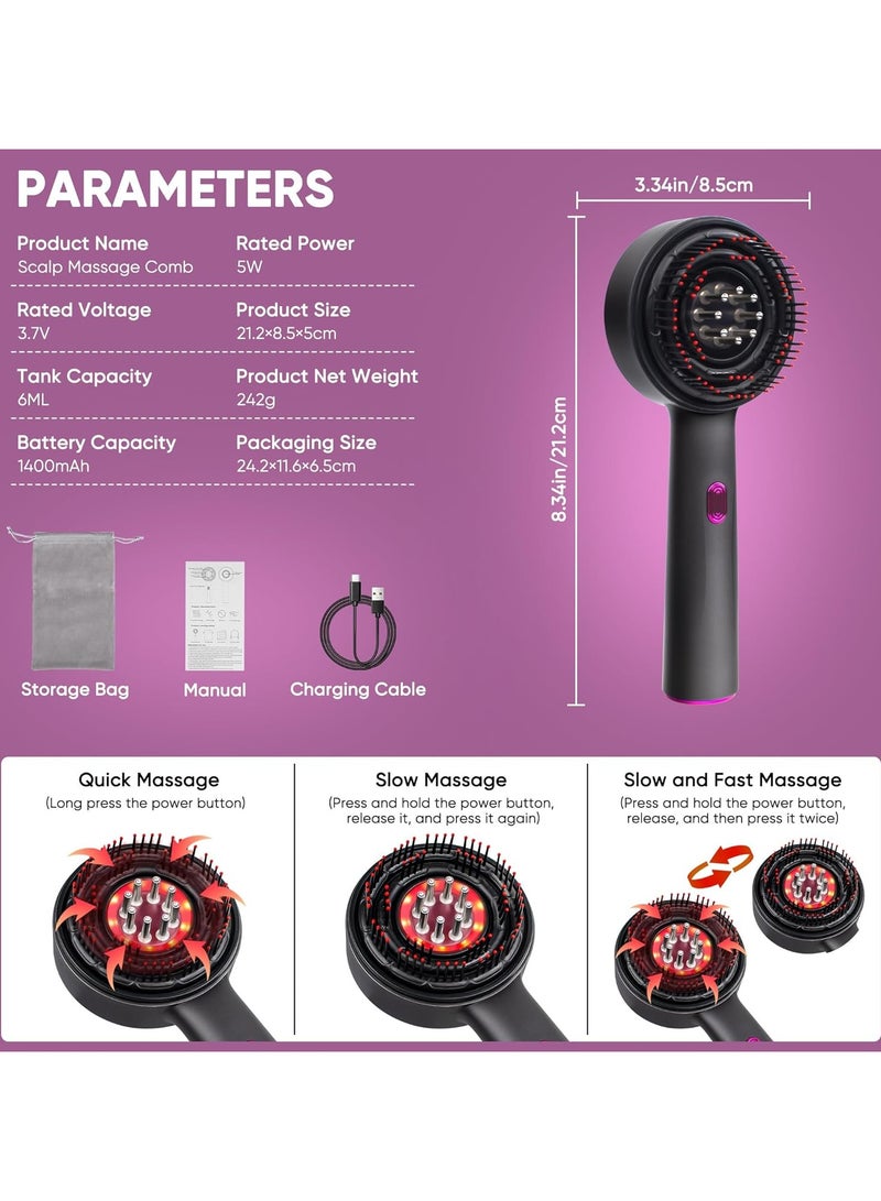 Hair Brush Scalp Oil Applicator-Rechargeable Vibration Massage