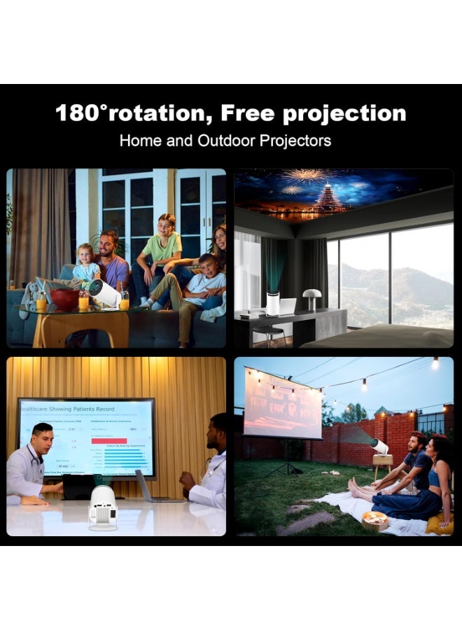 HY300 PRO Mini Portable Projector, Support 4K With Dual-Band WIFI6 5G-Android 11