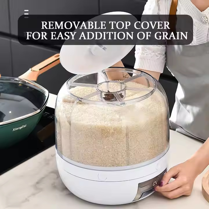 6-Grid Rotating Food Storage Container Moisture-Proof