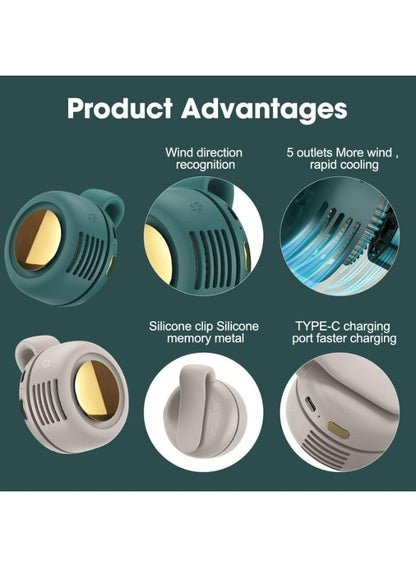 360° Rotatable & Adjustable 3-Speed Suspended Waist Fans - Suitable for Outdoor & Office