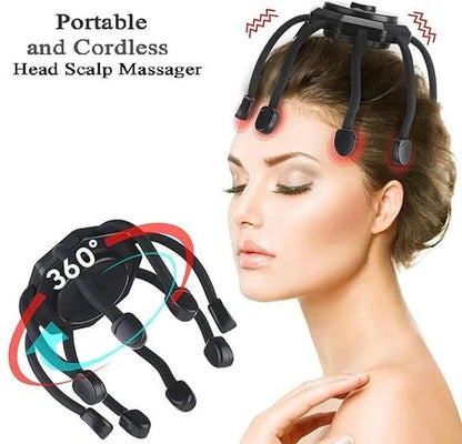 Electric Scalp Massager with 3 Modes - 360 Degree Head Massager with 8 Claws