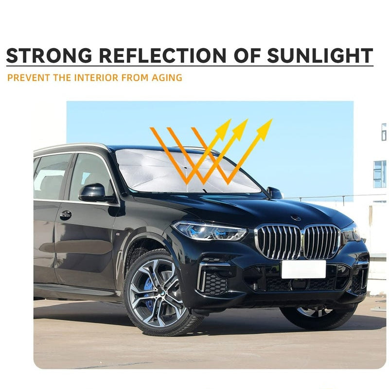 Foldable Windshield Shade for Car - Front Window Blocks UV Rays , Heat &  Keep Cool