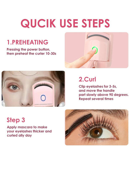 Electric Heating Eyelash Curler With 2 Heating Modes - Suitable For Women's