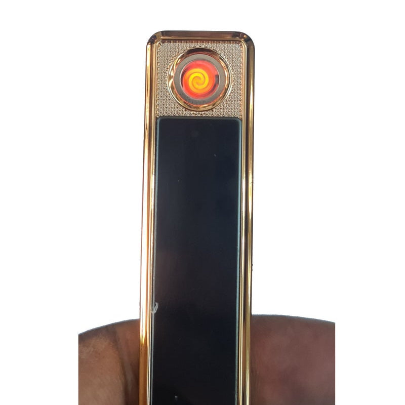 USB Windproof Flameless Rechargeable Electric Slim Lighter - No Fuel