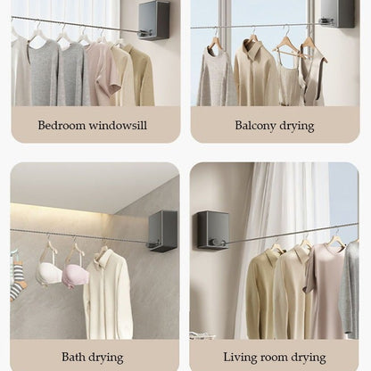 Retractable Clothesline for Indoor-Stainless steel Invisible Wall Hanging Rope