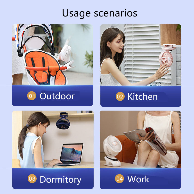 Small Portable Personal USB Desk Clip Fan For Home & Outdoor