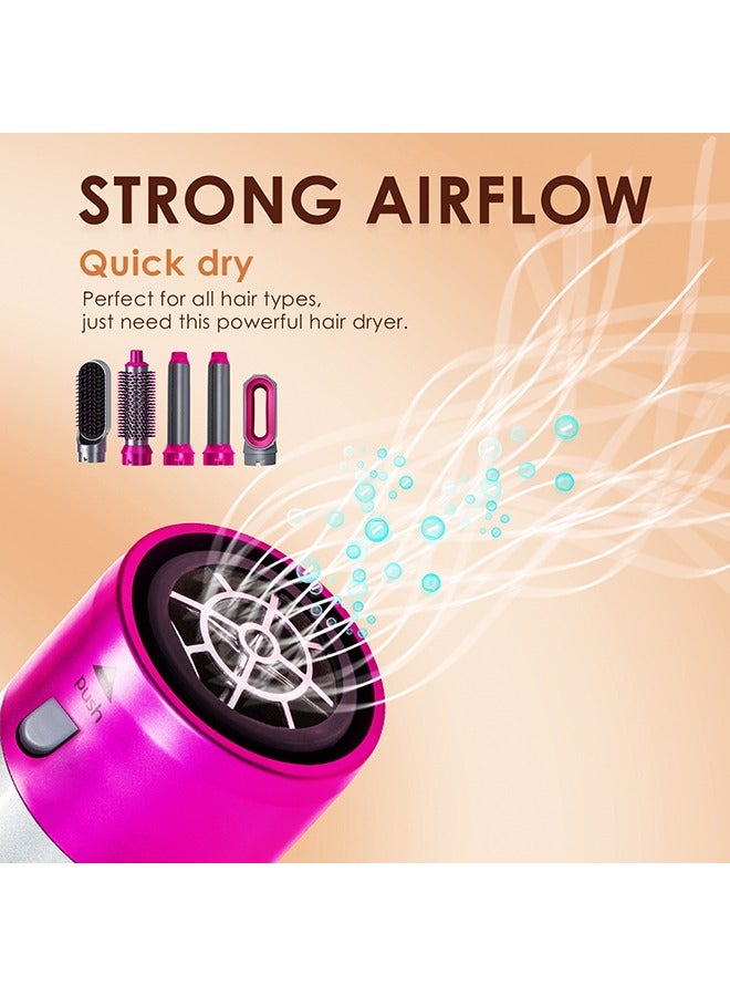 5 In 1 Hair Dryer Brush Hot Comb Set - Suitable for Women Hair Types