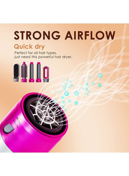 5 In 1 Hair Dryer Brush Hot Comb Set - Suitable for Women Hair Types