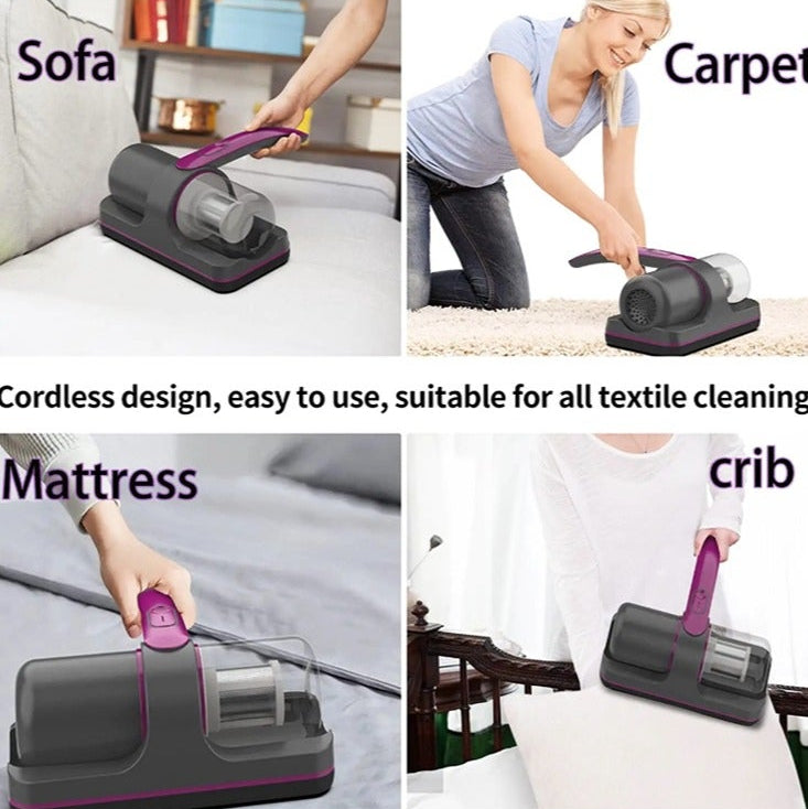 Bed Vacuum Cleaner with UV Light & High Heating - Powerful Suction Dust Remover