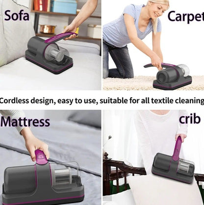 Bed Vacuum Cleaner with UV Light & High Heating - Powerful Suction Dust Remover