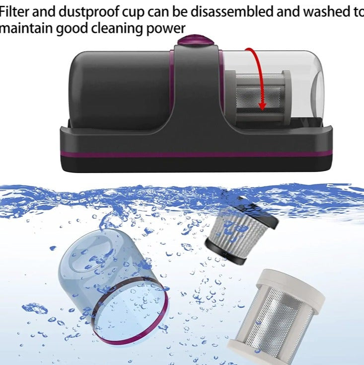 Bed Vacuum Cleaner with UV Light & High Heating - Powerful Suction Dust Remover