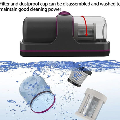 Bed Vacuum Cleaner with UV Light & High Heating - Powerful Suction Dust Remover