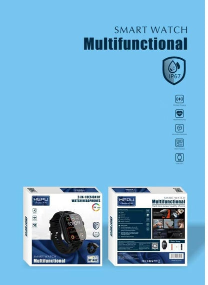 HEPU 2 in 1 Digital Smart Watch HP G32 (With Earbuds)