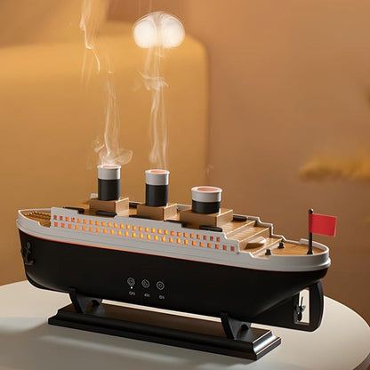 Titanic Humidifier & Diffuser - Multi-Color LED Lights, Dual Mist Modes with Remote Control