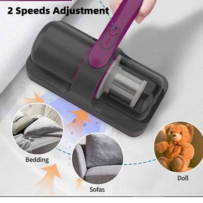 Bed Vacuum Cleaner with UV Light & High Heating - Powerful Suction Dust Remover