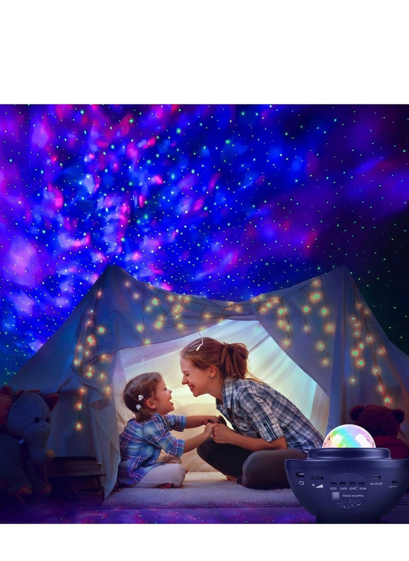 LED Star Rotating Light Projector - Bluetooth Music Speaker, Remote Control & Timer