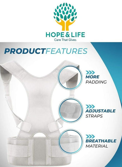 Back Brace Posture Corrector Shoulder-Upper and Lower Back Pain Relief