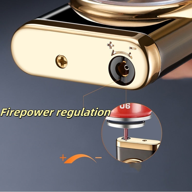 Sleek Mate Black Watch Lighter-Metal Jet Flame