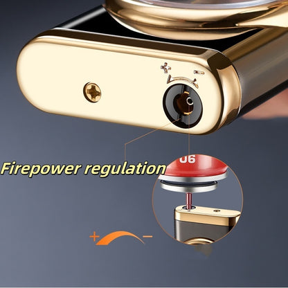 Sleek Mate Black Watch Lighter-Metal Jet Flame