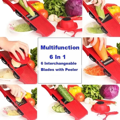 6 in 1 Multifunctional Mandoline Vegetable Cutter and Shredder