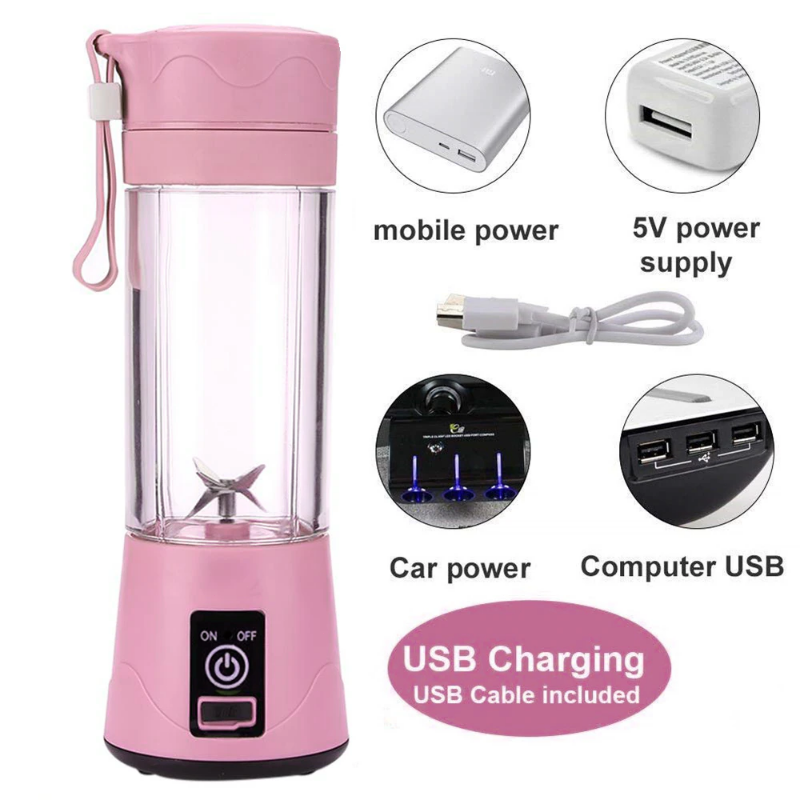 Portable Rechargeable Mini Electric Juicer - Smoothie Ice Maker